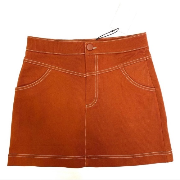 Zara Dresses & Skirts - Zara Brown seamed mini skirt